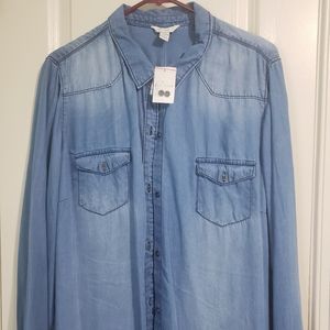 Denim Button-Down Shirt Size 22/24W